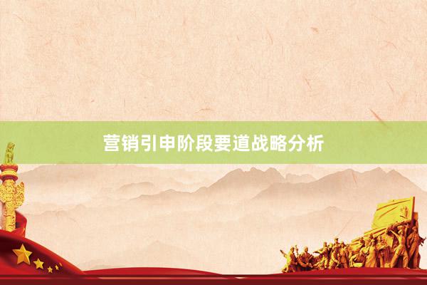 营销引申阶段要道战略分析